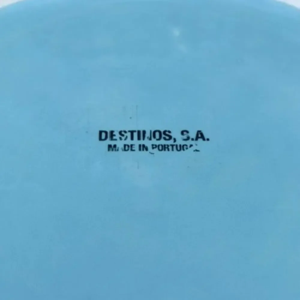 Destinos Portugal Large Turquoise Scalloped Fluted Serving Bowl 14